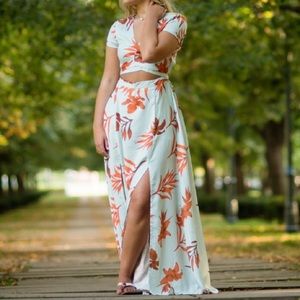 Open mid drift dress